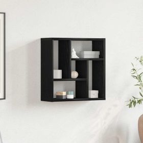 Wall Shelf Black Oak Engineered Wood Medium Wall Shelf Square