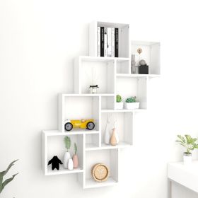 Wall Shelf White Engineered wood Short, tall Wall mounting