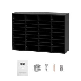 VEVOR Wood Literature Organizer, 36 Compartments, File Sorter with Removable Shelves, Mailboxes Slot for Office Home Classroom Mailrooms Organiza