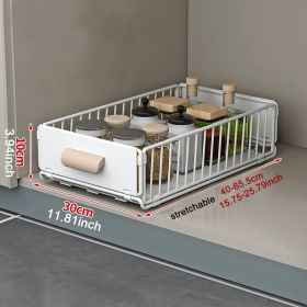 Drawer shelves, multi-functional pull-out storage rack, storage cabinet slide drawer basket for easy access (Color: White)
