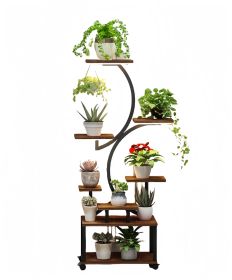 Plant Stand with Grow Lights, 8 Tiered Indoor Plant Shelf, 61" Tall Plant Stand for Indoor Plants Multiple, Metal Plant Flower Holder Stand (Color: as Pic)